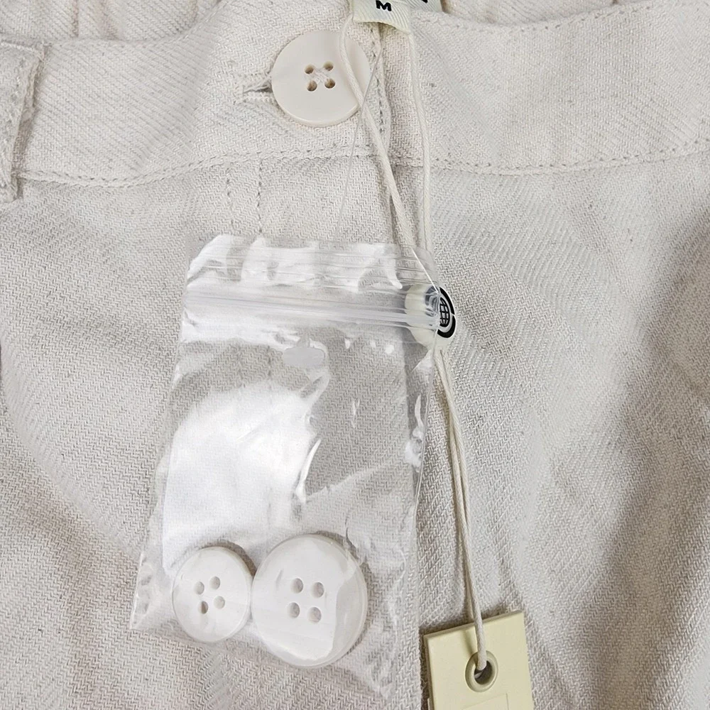 Max Studio Skirt Womens M White Cargo Maxi Twill Pockets Front Slit NWT $128